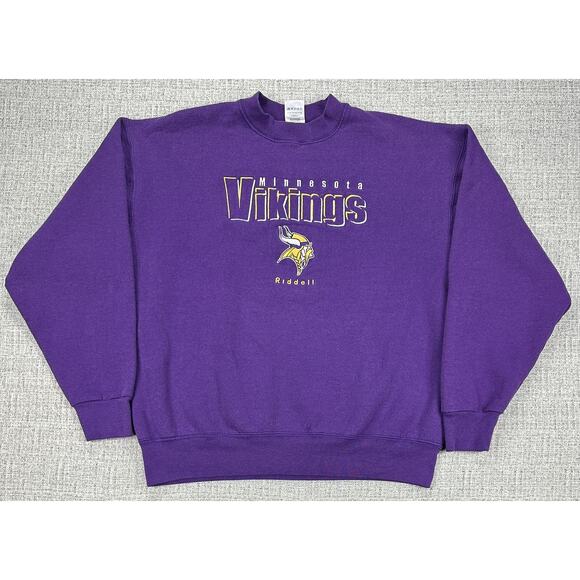 Vintage Minnesota Vikings Sweatshirt Mens XL NFL Football Riddell Made USA - Picture 1 of 13